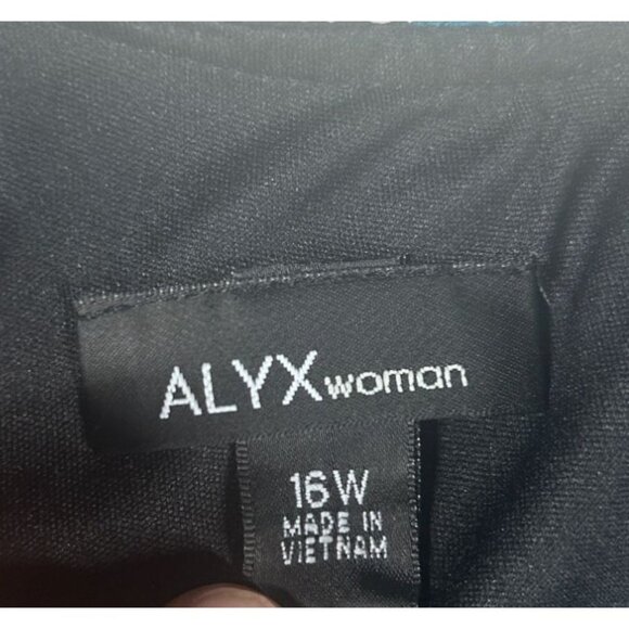 Alyx Chevron Flutter Sleeve Dress Women's 16W Blue & Black Knee Length - Picture 6 of 7